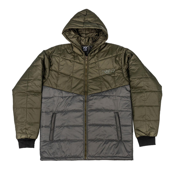 Puffer Jacket - Olive/Grey